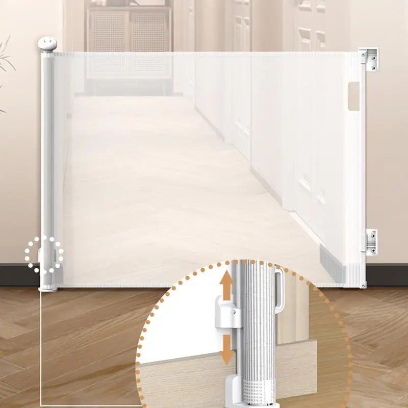 Indoor Pet Gate Pet Dog Doorway Gate Retractable Secure Locking Extends To 70'Wide 33'Tall Small To Medium Dog Gate For Stairs