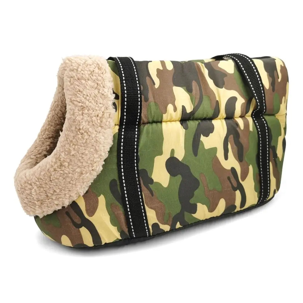 Comfort Tote Shoulder Sling Backpack Handbag Dog Warm Fleece Handbag Outdoor Hiking Travel Puppy Cat Dog Bags Pet Carrier Bag