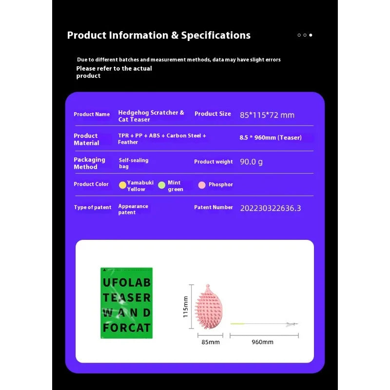 Cat Hedgehog Scratcher Wall Corner Pet Grooming Toy Cats Self Play Scratching Post Relief Itching Chew Prickly Rubbing Fur Ball