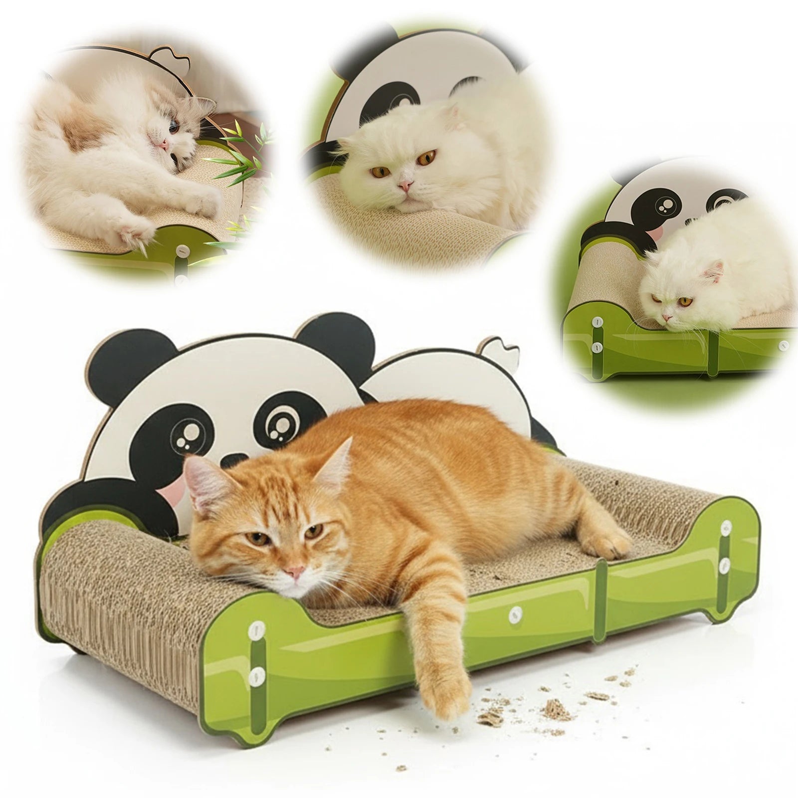 Bear Cat Scratching Board Sofa Long Lasting Scartching Pads for Indoor Cats Furniture Protector