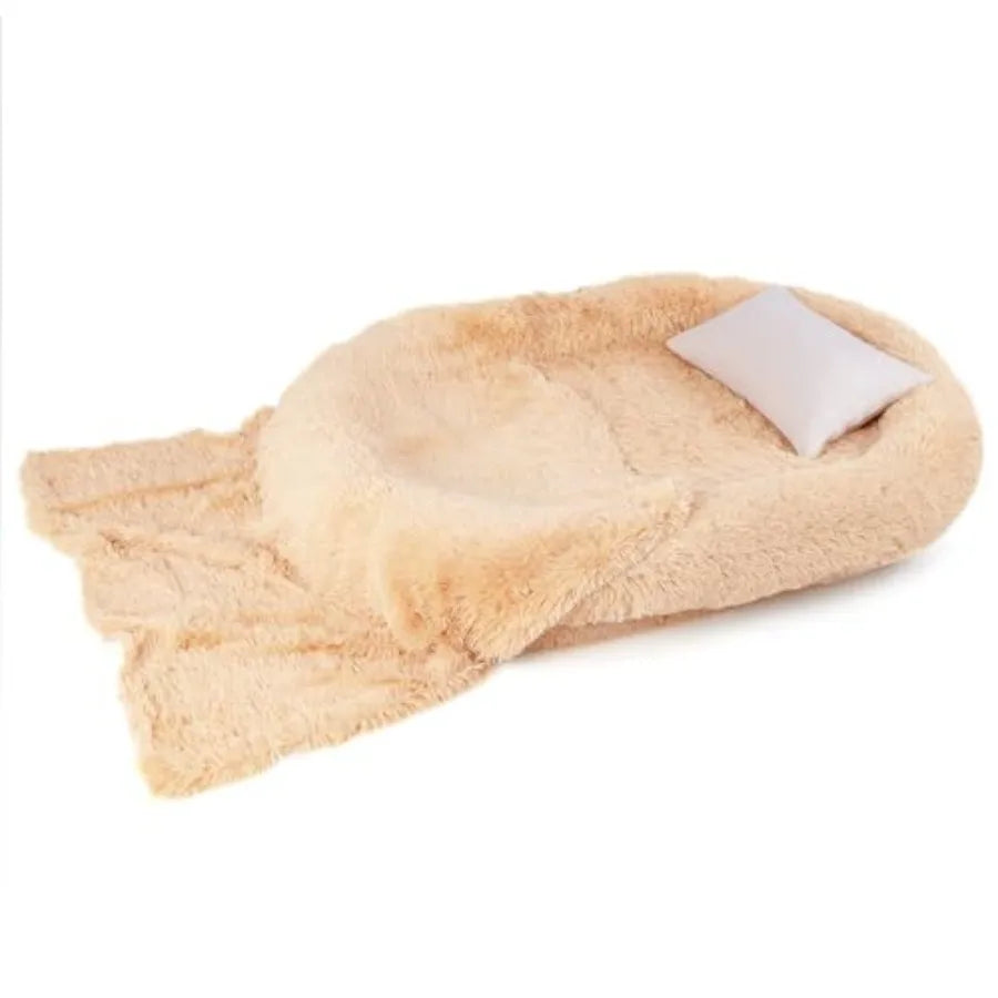 Human Dog Bed Large Human Dog Bed for Adult with Washable Fluffy Faux Fur Cover Orthopedic Egg Crate Foam Filled Soft Blanket P