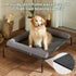 Elevated Cooling Dog Bed for Large Dogs - Waterproof, Breathable Mesh, Durable Portable Pet Cot Indoor Outdoor Grey