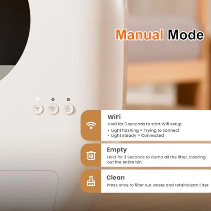 Self Cleaning Litter Box Automatic Cat Litter Box with APP Control - Odor-Free Waste Disposal Includes Trash Bags Deodorizer an