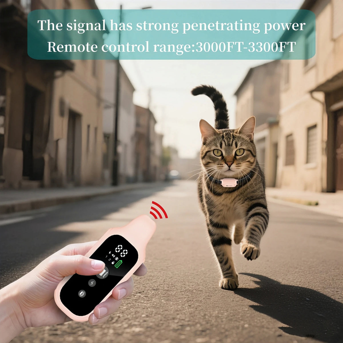 3000-3300FT Cat Training Collar,Cat Shock Collar with Remote ,Cat Stop