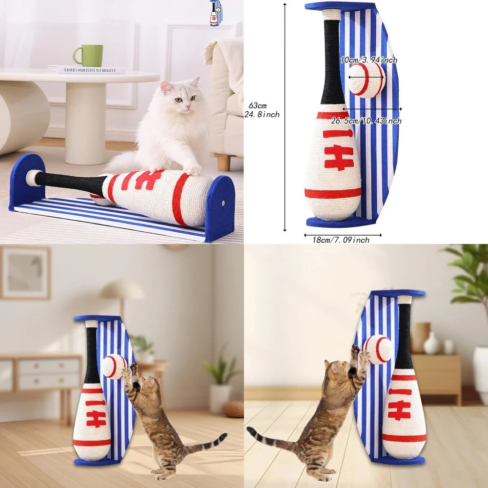 Cat Scratching Toy Durable Scratch Post for Cats Cat Scratcher Pad Pet Nail Grinder Interactive Cat Climbing Tower Floor