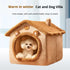 All-Season Closed Design Pet House Solid Pattern Removable Washable Warm Comfort Bed for Cats and Dogs