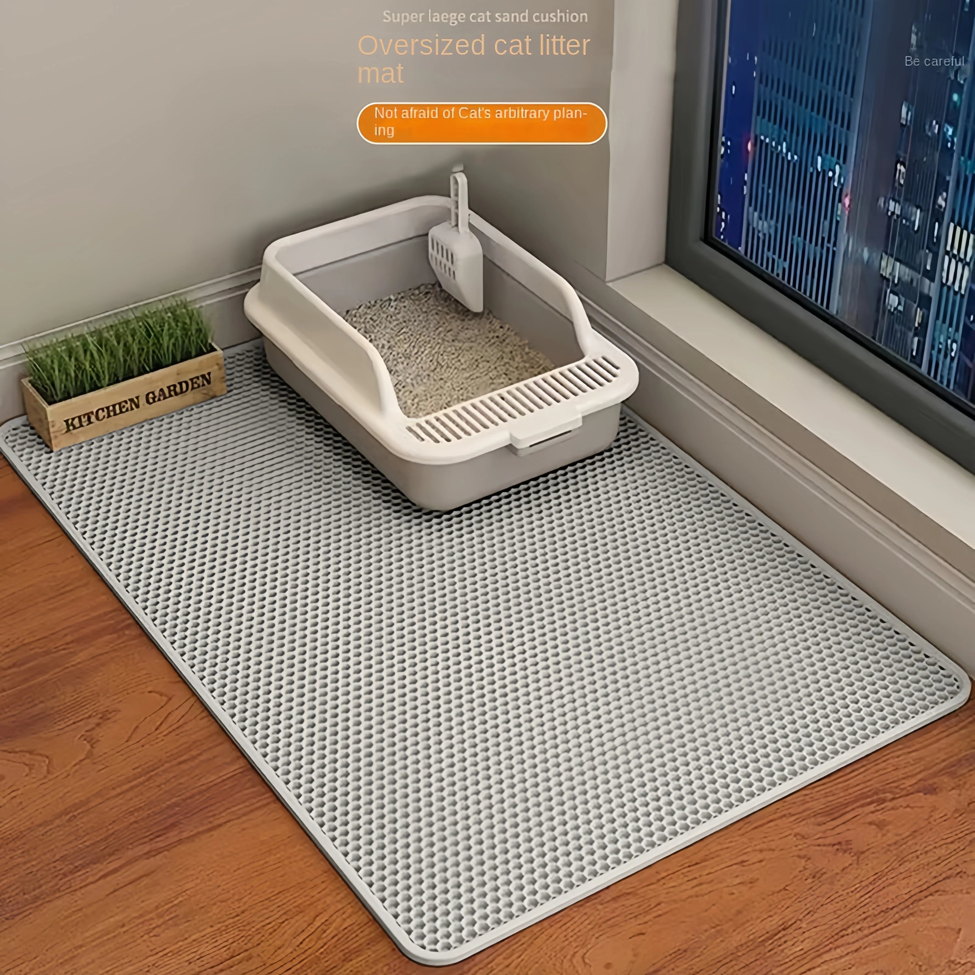 Large Size Cat Litter Mat Double Layer Waterproof Pet Litter Box Mat Non-slip Sand Cat Pad Washable Bed Mat Clean Pad Products