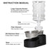 Dog Food Water Dispenser 7L Large Black Stainless Steel Gravity Water Feeder Easy Refill, Detachable 304 Stainless Bowl for Busy