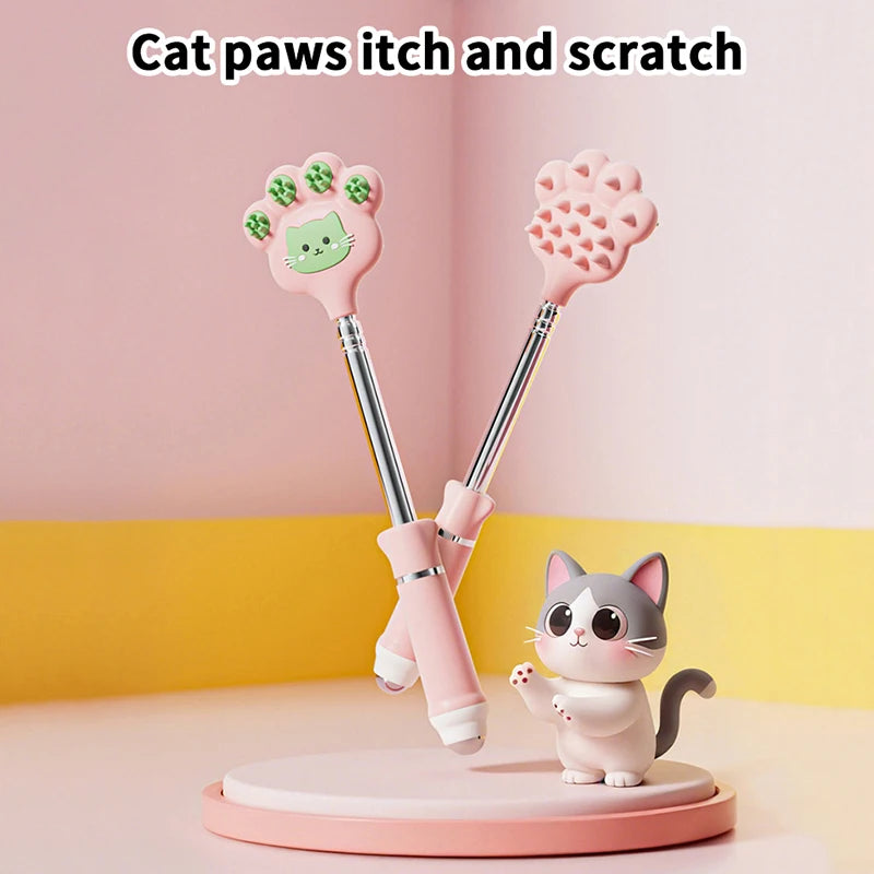 Stainless Steel Stretchable Itchy Scratch Cuet Cat Paw Scratcher With Magnetic Ball Telescopic Back Scratch Tool Point Massage