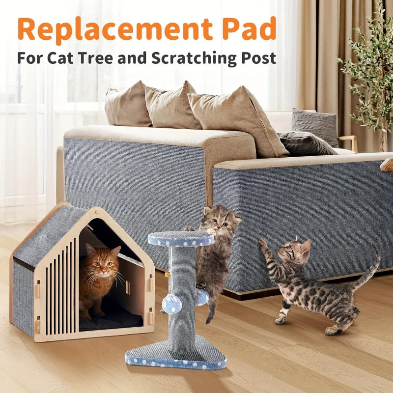 Cat Scratch-Resistant Sofa Protector Mat, Cuttable Self-Adhesive Large Gray Furniture Scratching Board Mat15.75x78.74in