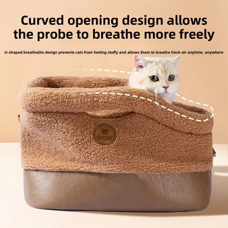 2026 New Winter Warm Pet Sling Carrier, Plush Soft Shoulder Bag for Cats Small Dogs