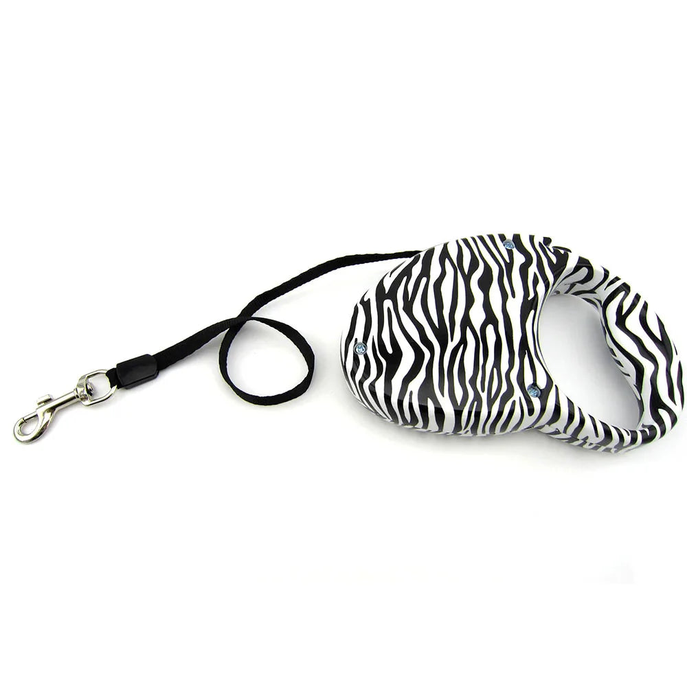 Zebra Stripe Automatic Pet Leashes Retractable Puppy Leash Self-acting Medium-sized Dog Lead Cat Tow Rope Pets Chain Supplies