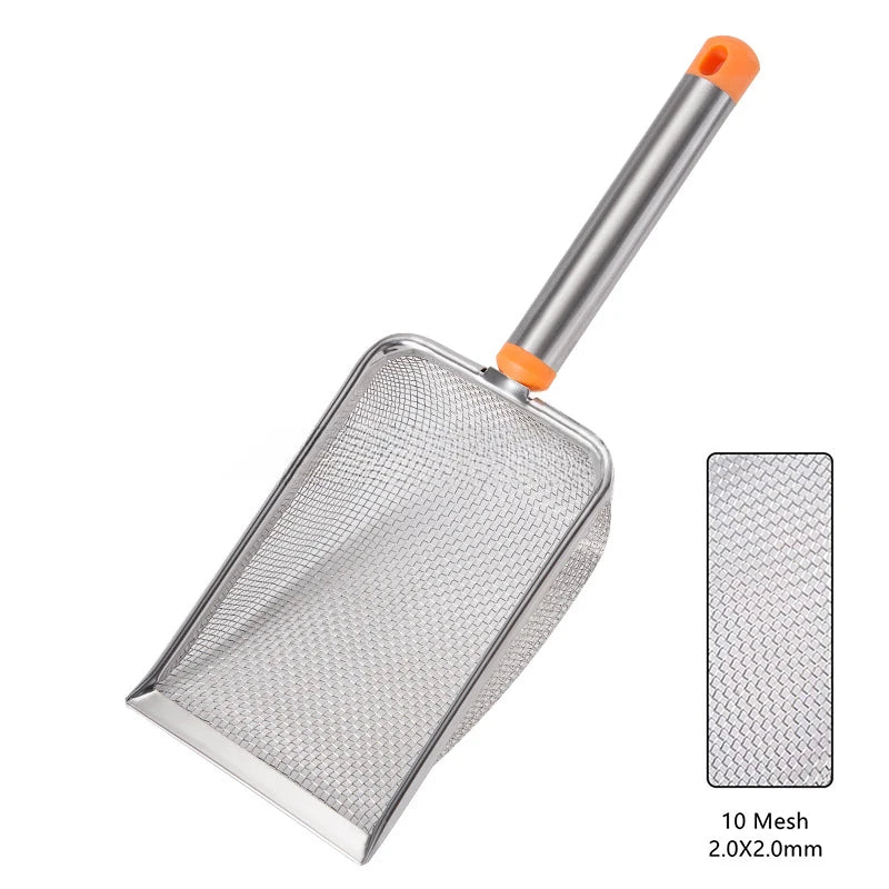 Stainless Steel Fine Mesh Cat Litter Scoop Easy To Clean Non-Stick Shovel For Reptiles Sand Efficient Durable Litter Scoop