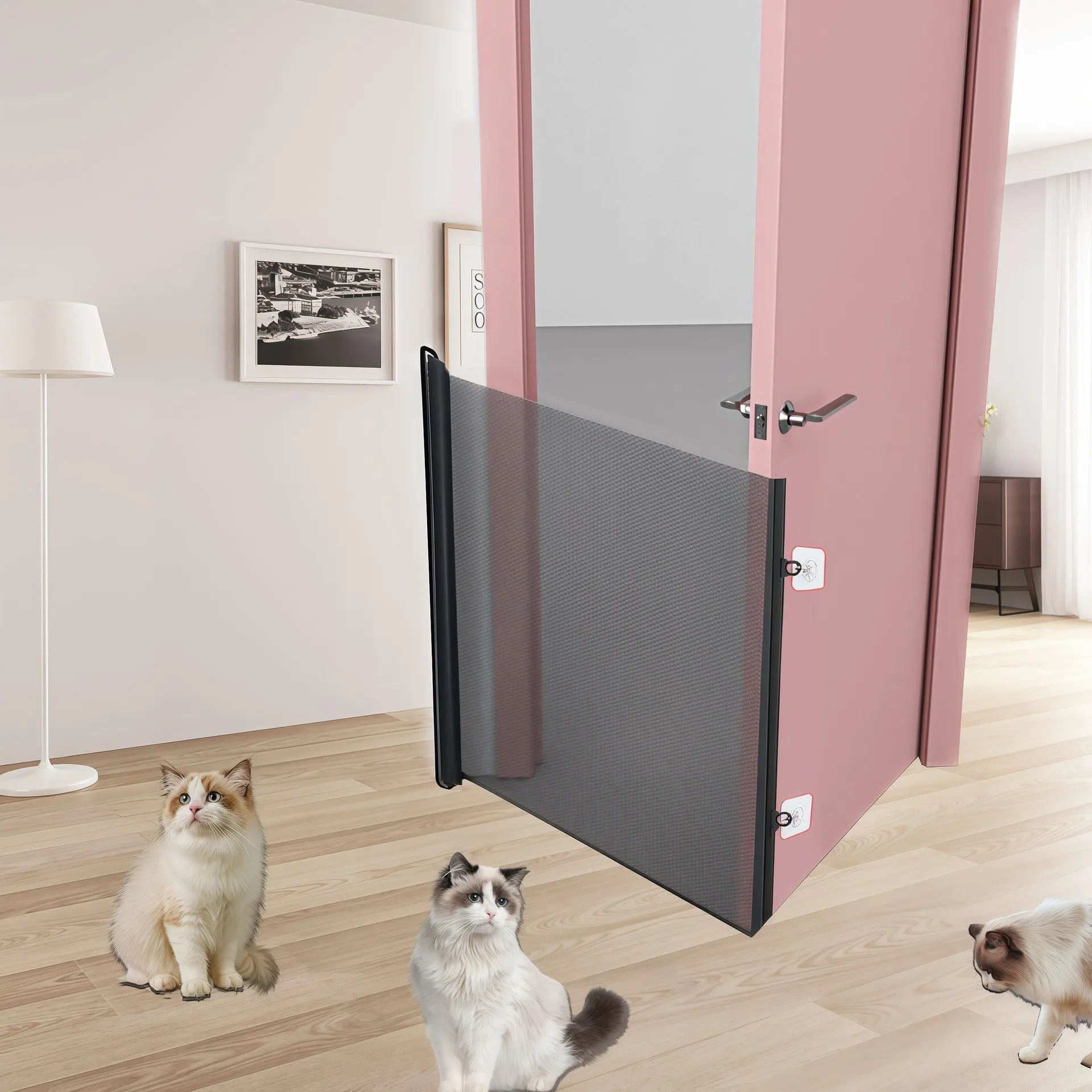 Retractable Dog Gate Pet Door Fence for Doorways Stairs Hallways Indoor Easy Install Adjustable Puppy Cat Pet Gates