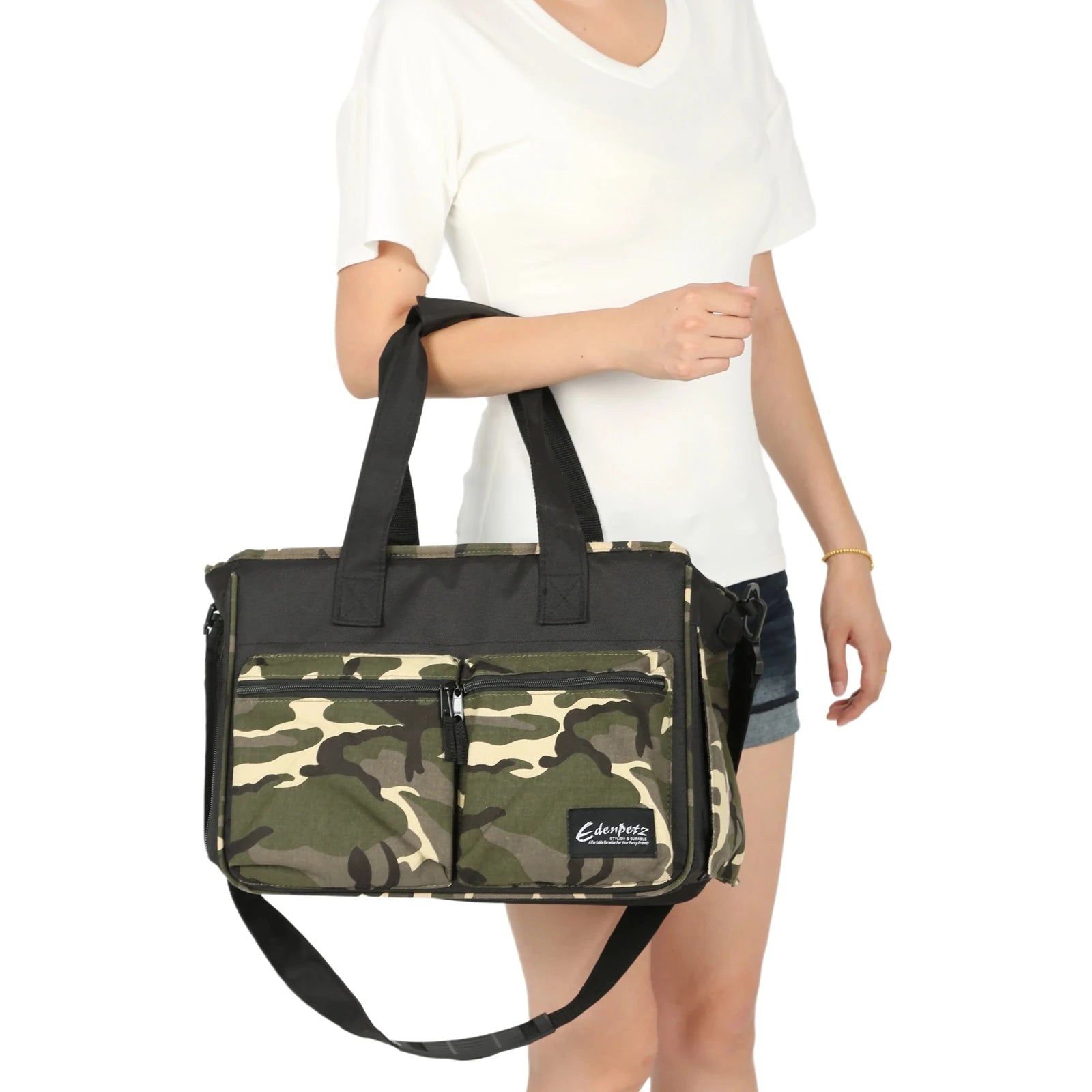 Pet Dog Carrier Bag With 7kg Capacity,Camouflage Style Soft Comfort Handbag,Cat Outdoor Travel Shoulder Bag