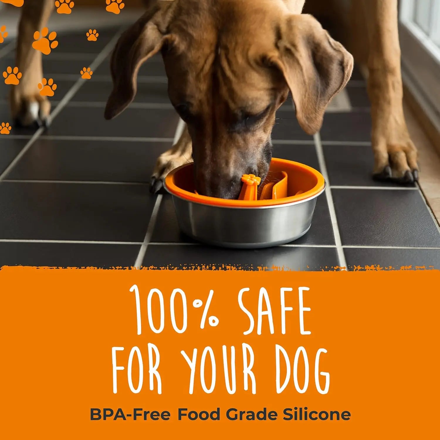 Interactive Slow Feeder Dog Bowl Insert - Silicone Puzzle for Medium Breeds, 7x2 Inches