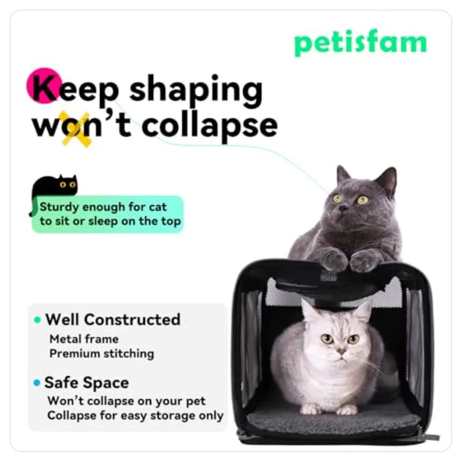 Soft Pet Carrier Bag for Cats and Puppy Under 20 lbs Sturdy Safe Comfortable Lightweight Breathable Fabric Adjustable Shoulder