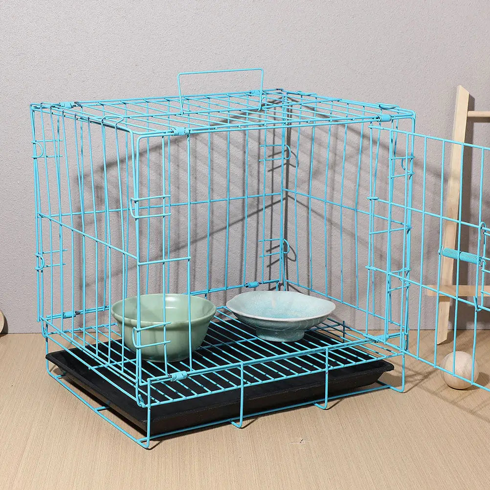 Stylish Wire Pet Cage for Small Animals Ventilated Cat Dog Bunny Carrier Travel Outdoor Portable Metal Cages for Pets