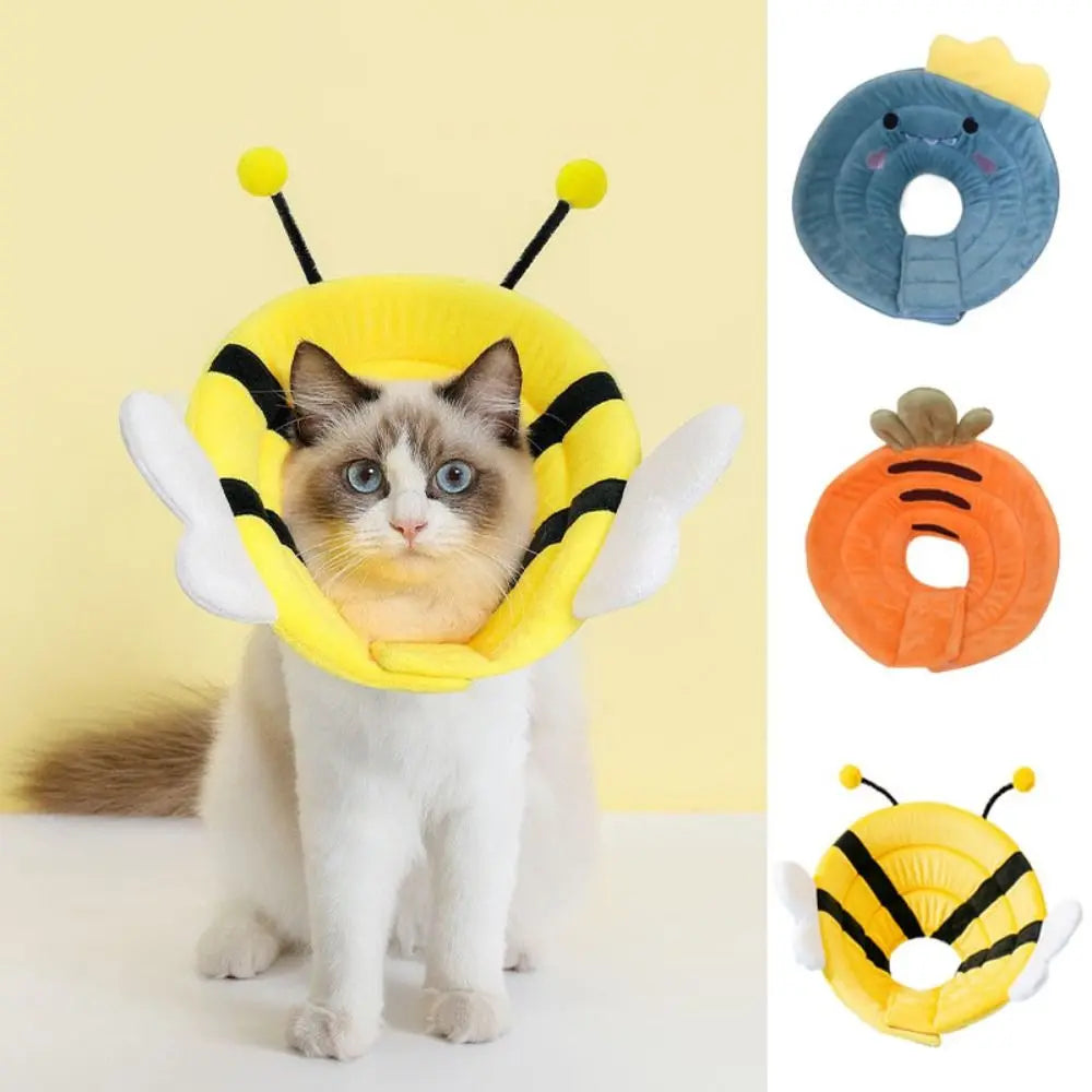Cat Recovery Collar Pet Cone Collar Soft Protective Cute Elizabethan Collar for CATs & Small Dogs Bee Shape