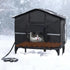 Outdoor Heated Cat House Weatherproof Insulated Shelter with Elevated Base Waterproof Eaves Escape Door for Stray Barn Cats