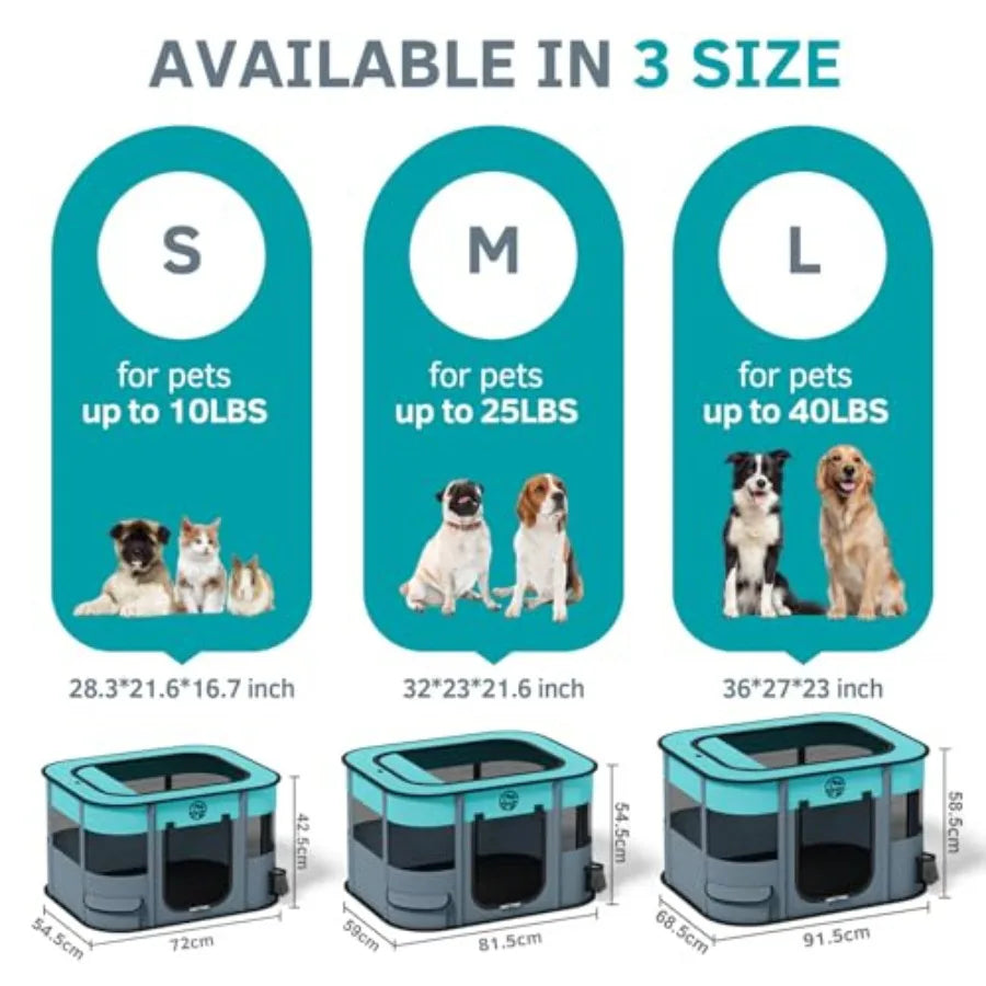 Puppy Playpen Cat Dog Crate: Play Pen Indoors Pet Playpens Portable Foldable Cage Kennel House for Medium Small Medium Kitten R