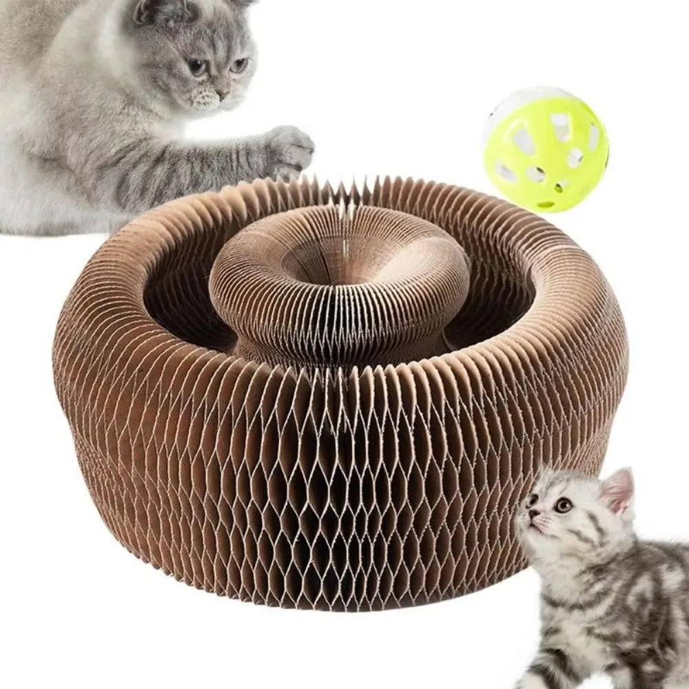 Magic Organ Kitty Kurlz Cat Toy Wear-Resistant Transformable Cat Scratcher No Crumbs Resistant To Scratching Ball Scratch Pad