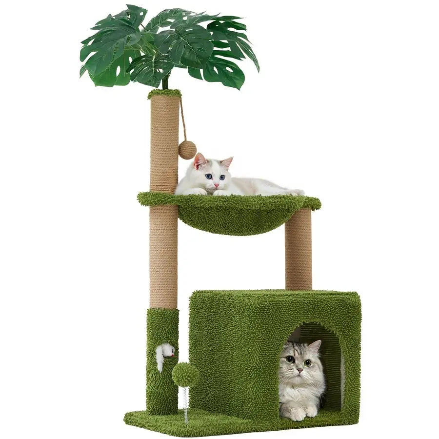 Cat Tree Tower for Indoor Cats MultiFunctional Comfy Cat Bed with Sturdy Scratching Post, Cozy Hammock for Kittens and Small Cat