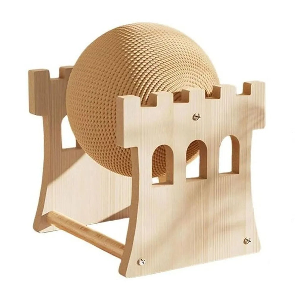 Sisal Rope Cat Scratching Ball Grinding Paw Wear-Resistant Kitten Scratch Board Stable Wooden Cat Scratcher for Cat