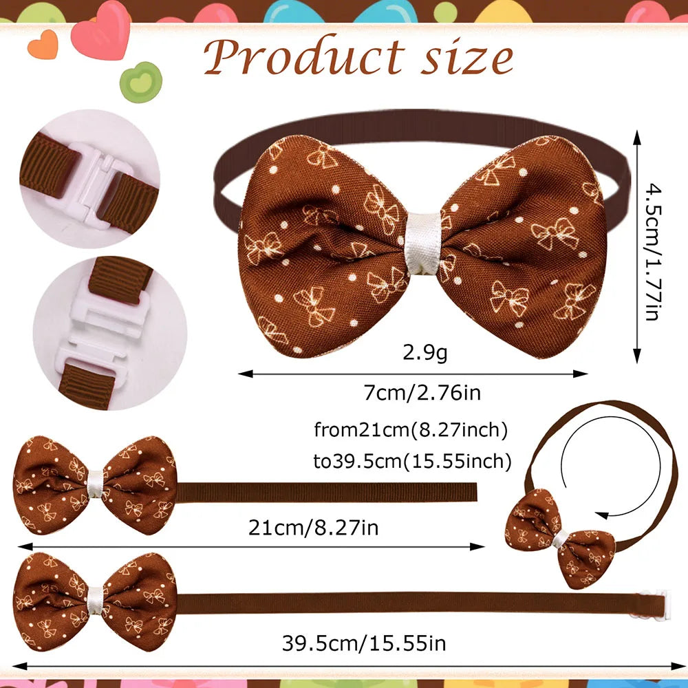 50pcs Dog Bowties Fashion Adjustable Pet Bow Tie Neckties For Small Dogs Cats Grooming Accessories Dog Supplies Pet Products