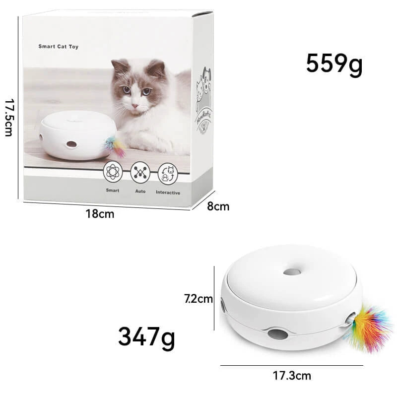 Cat Scratcher Toy Electric Automatic Funny Rotating Plush Mouse Play Plate for Animal Chaser Exercise