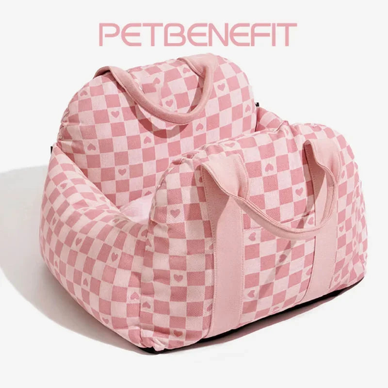 Pet Dog Portable Car Seat Central Control Nonslip Dog Carriers Safe Car Armrest Box Booster Kennel Bed for Small Dog Cat Travel