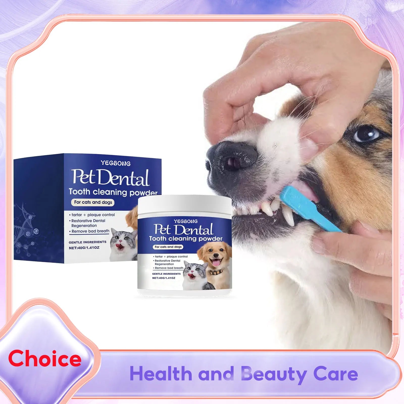 Dental Powder for Pet Teeth Cleaning Products Dogs Bad Breath Treatment Plaque off Teeth Stone Tartar Remover Cats Dental Care