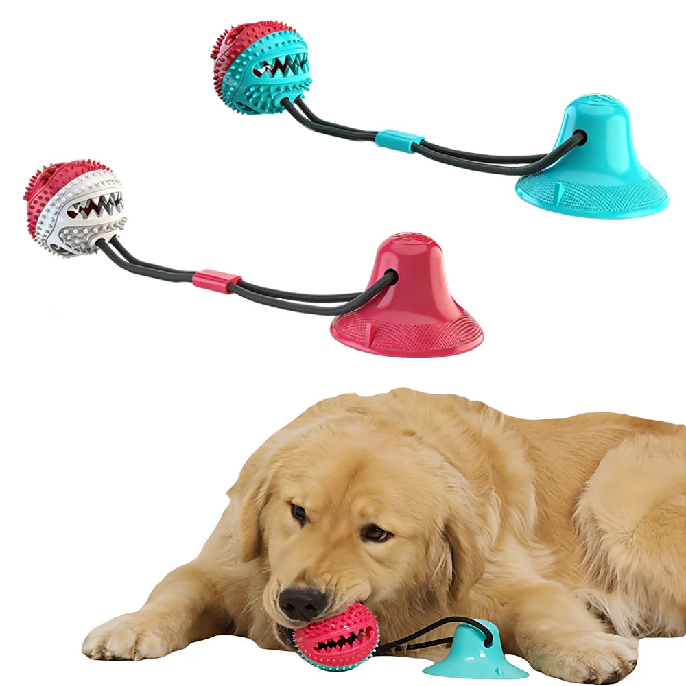 Pet Chew Toy, Bestseller Teething Licking Treat Dispenser Ball with Suction Cup, Durable Puppy Dog Chewing Toy, 1PC