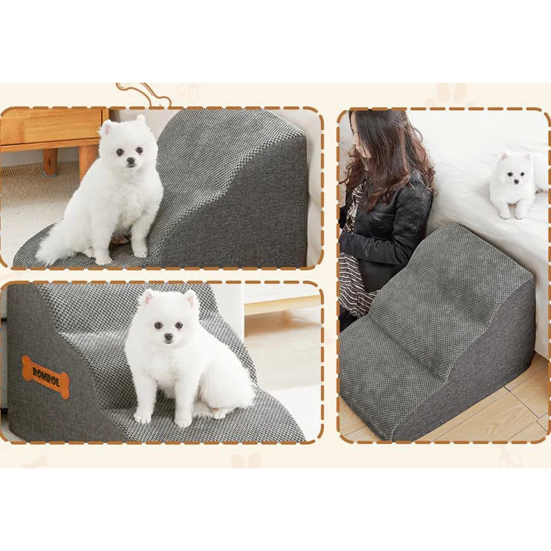 Pet Stairs for Large Dog Cat High Density Soft Sponge Small Dog Ramp Ladder Stair Extra Wide Non-Slip Steps for High Bed orCouch