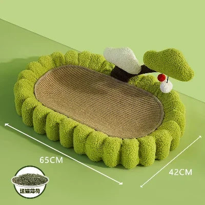 Weave Cat Scratchers Board Oval Cat Scratching Pads Cat Scratching Board Chew Bite Toy Household Pet Furniture Pet Bed Nest