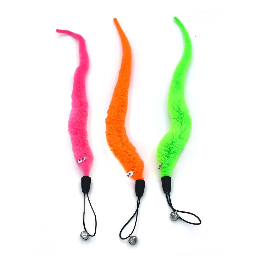 10 Pack Retractable Fishing Rod Funny Cat Stick Caterpillar Feather Replacement Head Cat Toy Cat Toys Interactive Pet Products