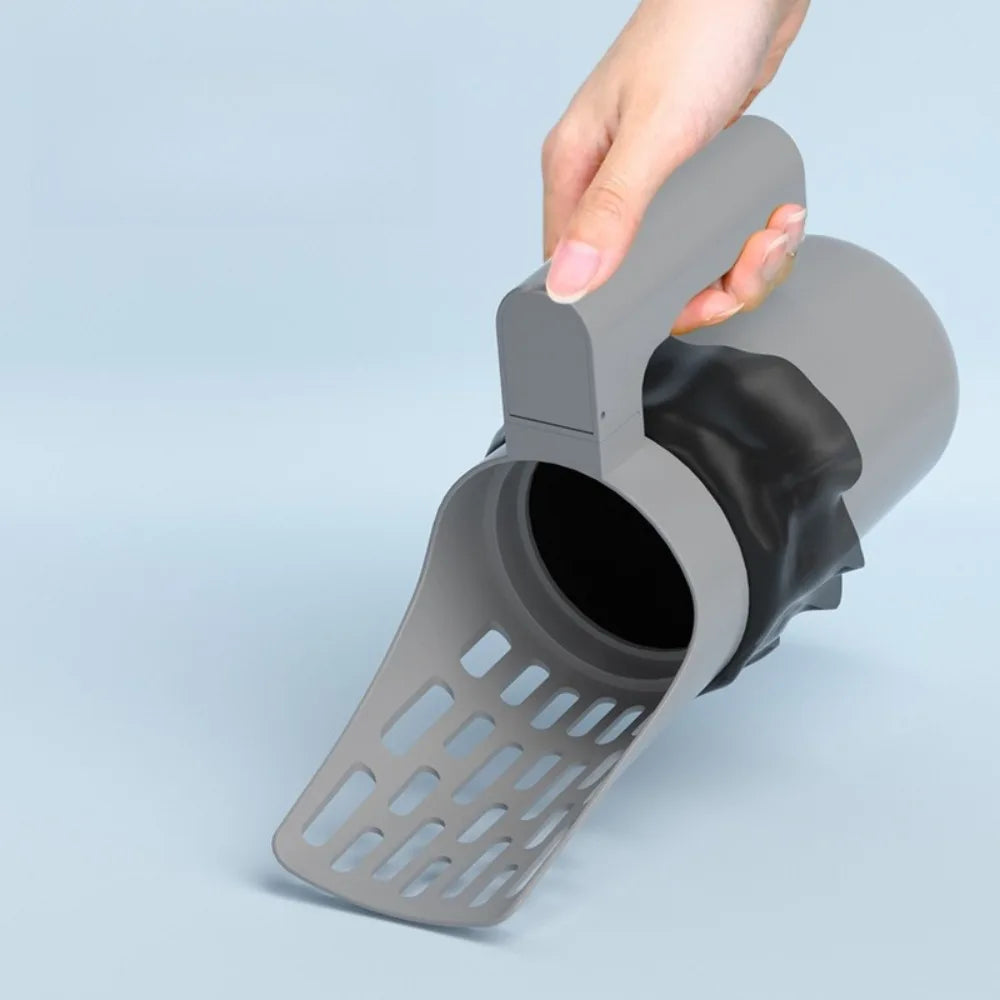 Filtered Cat Litter Scoop Cat Waste Cleaner Simple Trash Can Poop Shoveling Storage Box Cat Dog Poop Cleaning Gadget