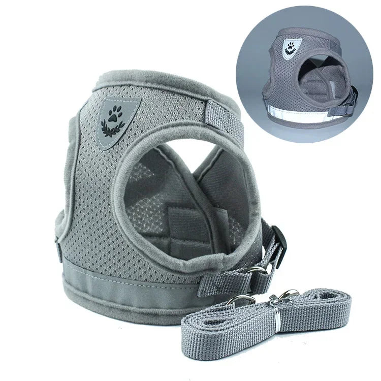 Reflective Cat Harness Breathable Cat Dog Harness and Leash Set Adjustable Puppy Dogs Vest Dog Accessories for Small Dogs