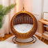 Rattan Hanging Cat Bed Soft Cushioned Cat Hammock Breathable Detachable Cats Beds Home Decor Swing Nest for Cats Small Dog