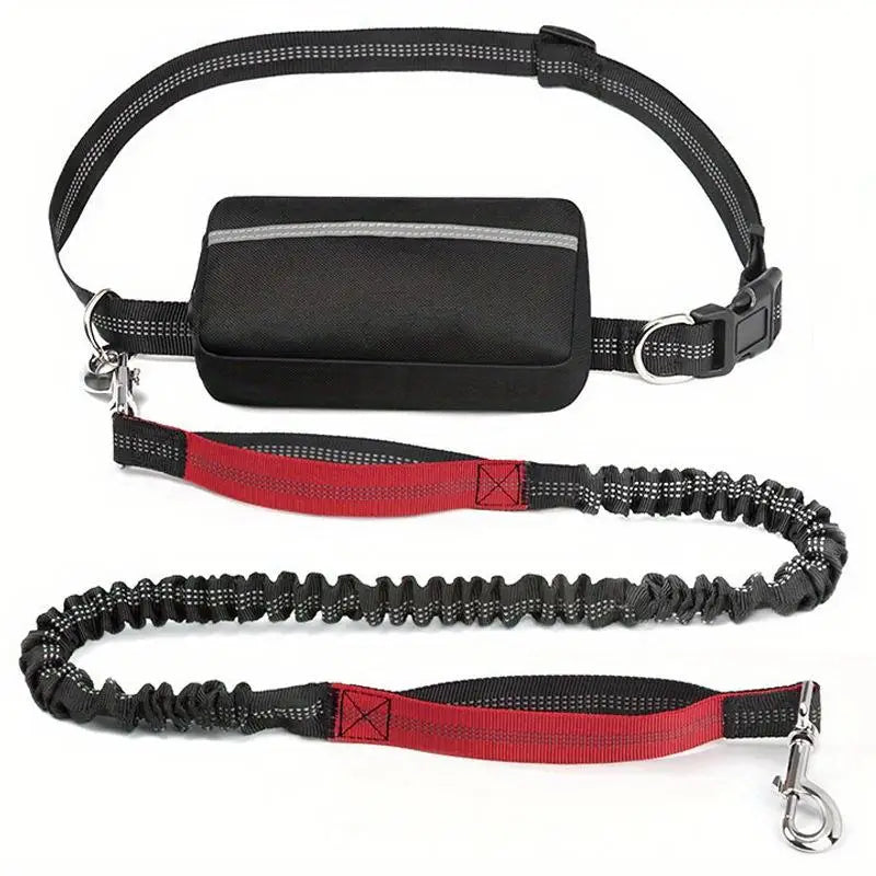 Reflective Pull Leash Dog Leash Stretchy Multifunctional Waist Pack Sport Running Traction