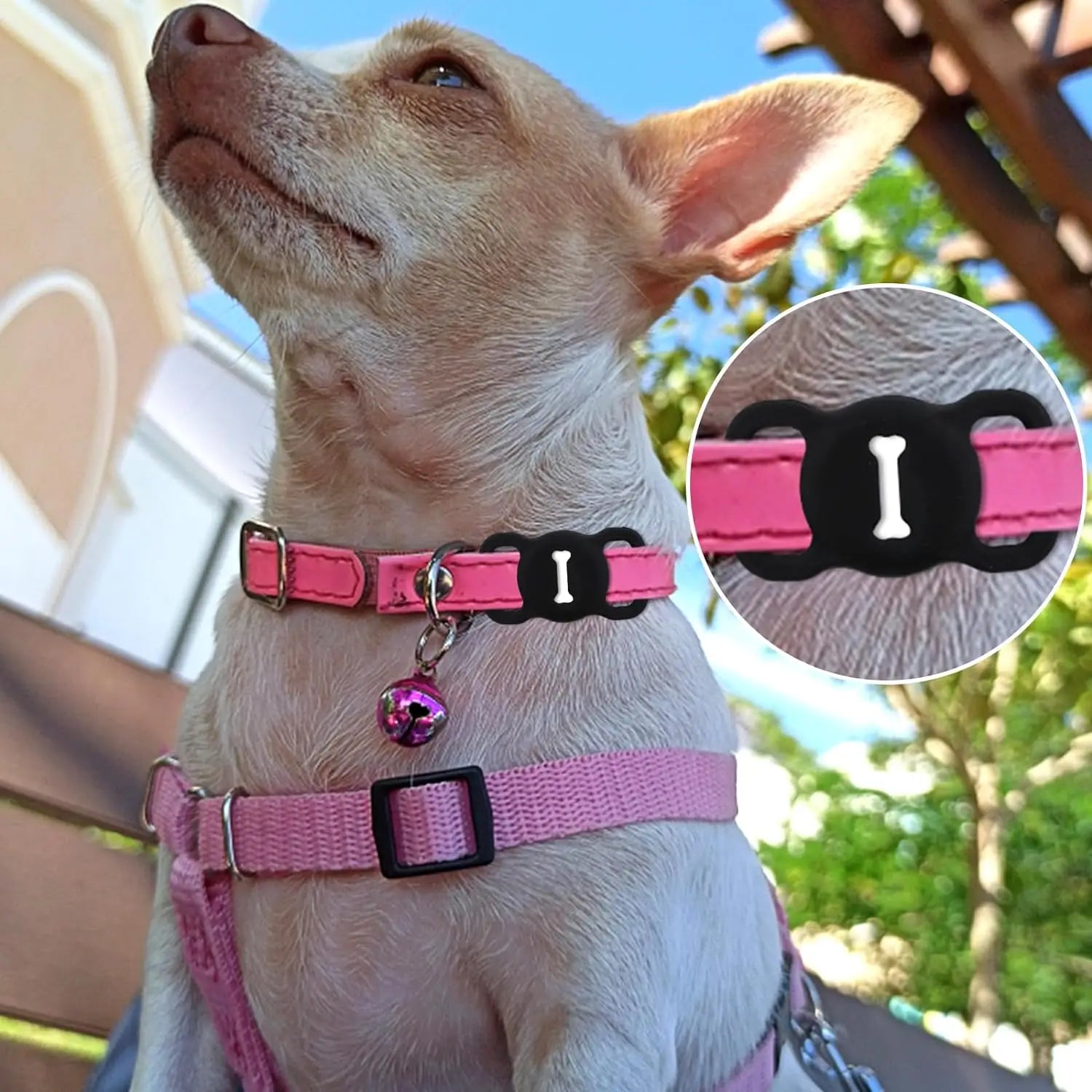 Airtag Dog Collar Holder: Silicone Air Tag Holder for Pet Dogs Cats Collar, Sturdy Dog Tracker Protective Case,Pet Accessories