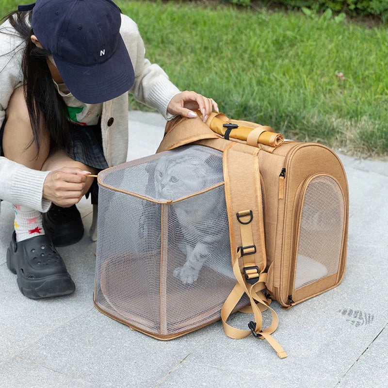 Extra Large Cat Backpack Carrier Expandable Pet Carrier Backpack for Small/Medium Dogs and Medium/Large Cats