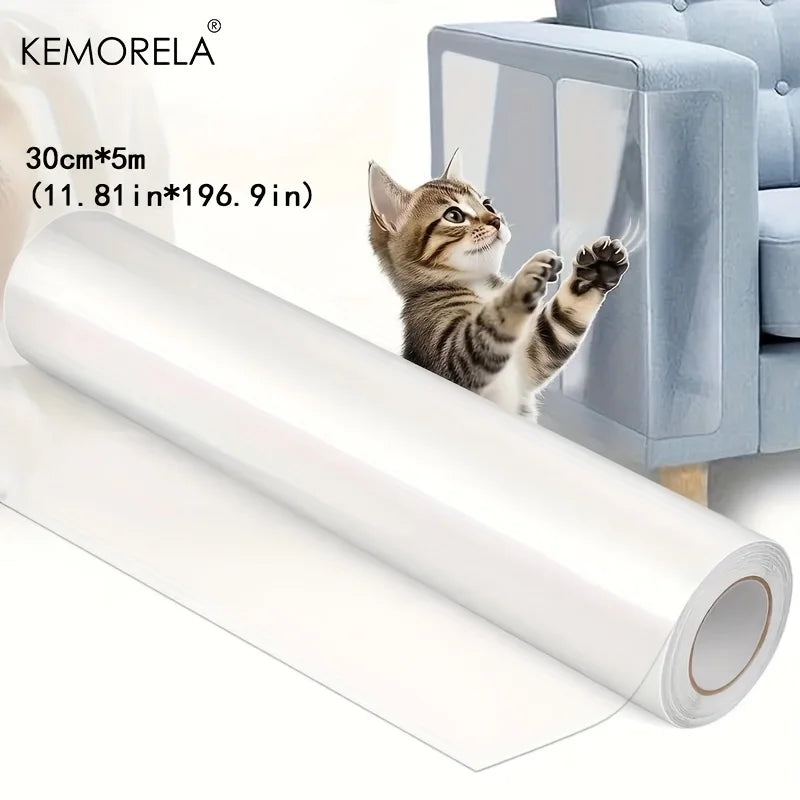 KEMORELA 1 Roll Cat Scratch Protector Self-Adhesive Scratch Protector Transparent Scratch Film Scratch Tape Furniture Sofa Wall