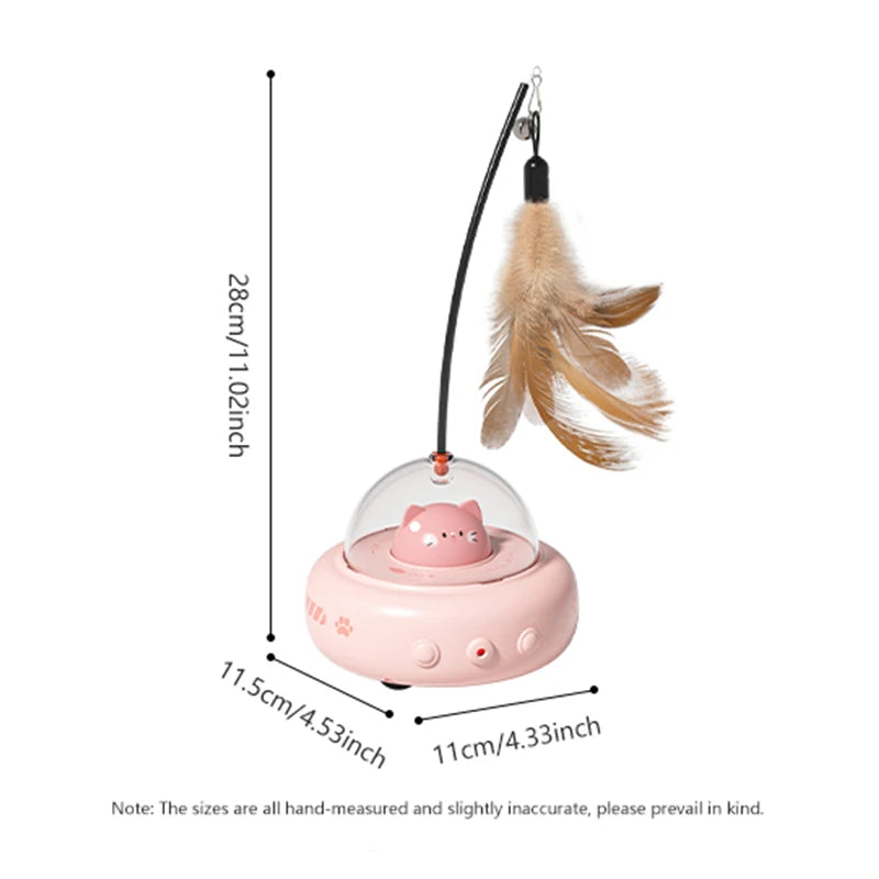 Electric Cat Interactive Toy Pet Toys With Feather Cat Teaser Wand Rechargeable Electric Sensing Pet Toys For Chasing Training