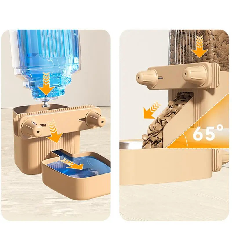 Hangable Automatic Dog Feeder Cage Mounted Automatic Water Bowl Food Dispenser Pet Supplies Large Crate Feeder Dish For Puppy