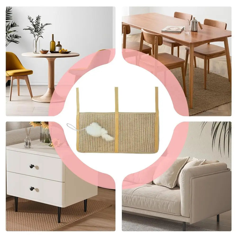 Cat Scratch Mat Adhesive Sisal Couch Cover Pet Cat Scratcher Furniture Protector Mat For Small Medium Large Breeds Apartment