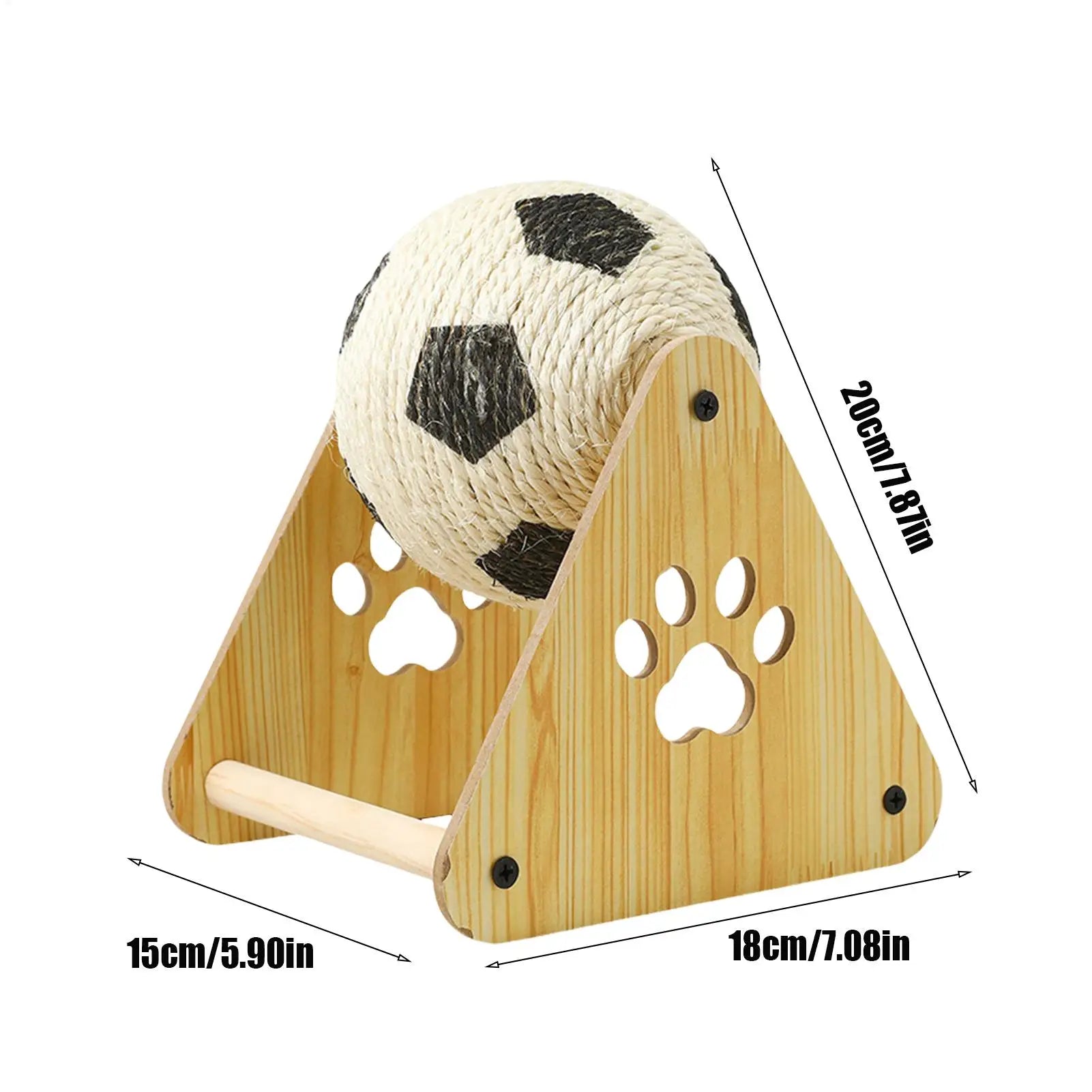 Cat Scratching Ball Toy Natural Sisal Interactive Cat Scratcher Football Design Exercise Wheel Natural Sisal for Nail Filing