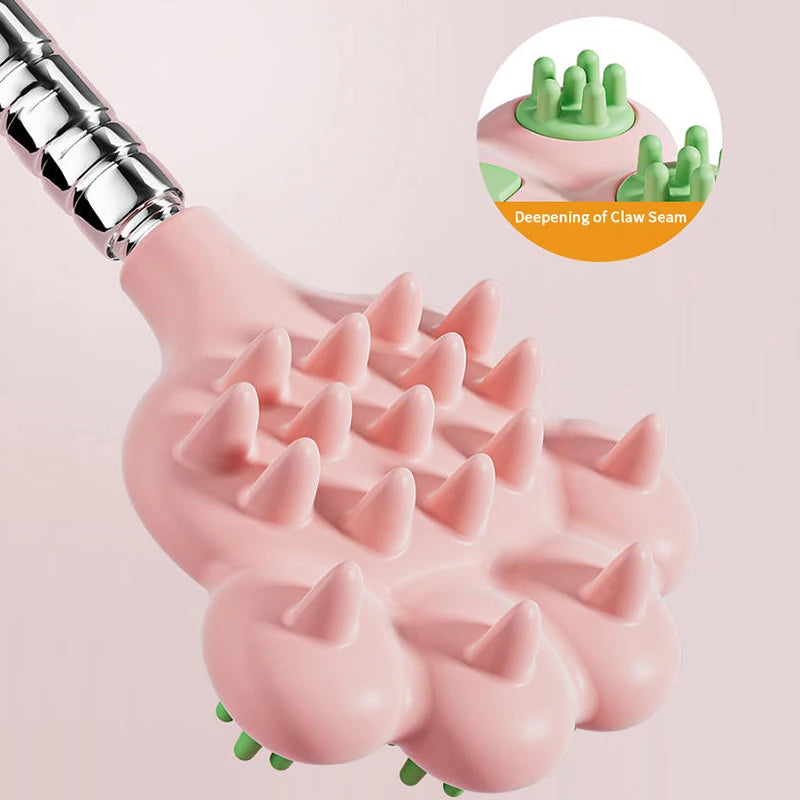 Stainless Steel Stretchable Itchy Scratch Cuet Cat Paw Scratcher With Magnetic Ball Telescopic Back Scratch Tool Point Massage