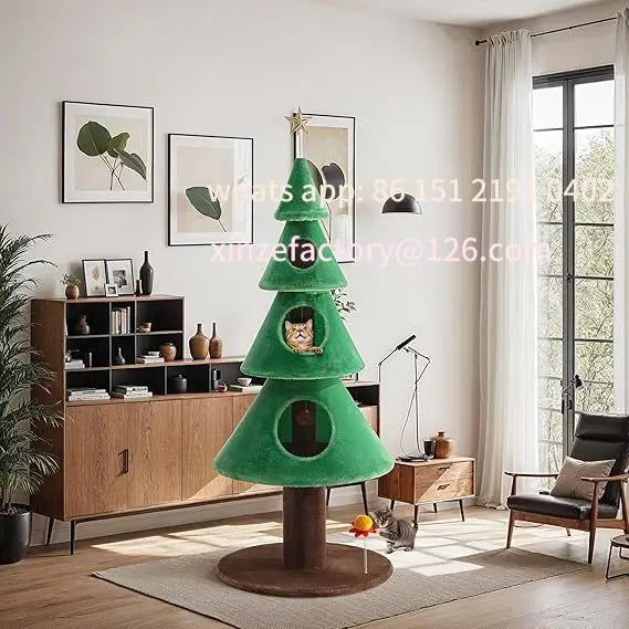 Customizable Inches Cat Tree for Indoor Kitty/Tower with  Christmas Tree Party Decoration/Activity Cente