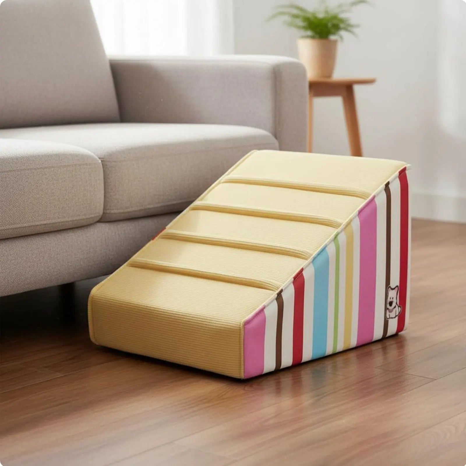 Dog Stairs Launderable Cover Foam Pet Steps High Bed Dog Stairs Gentle Incline Pet Ramp Paw-Protective for Elderly Animals